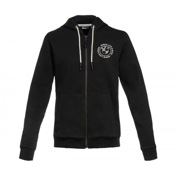BMW Motorrad Zip Hoodie Make Life A Ride Γυναικείο Μαύρο ΕΝΔΥΣΗ